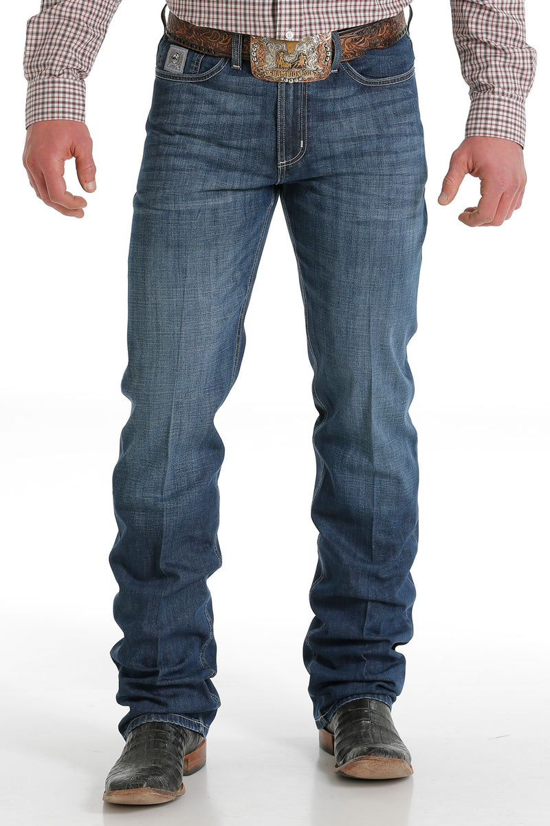 Cinch Men's Silver Label Slim Fit Dark Stone Wash Jeans