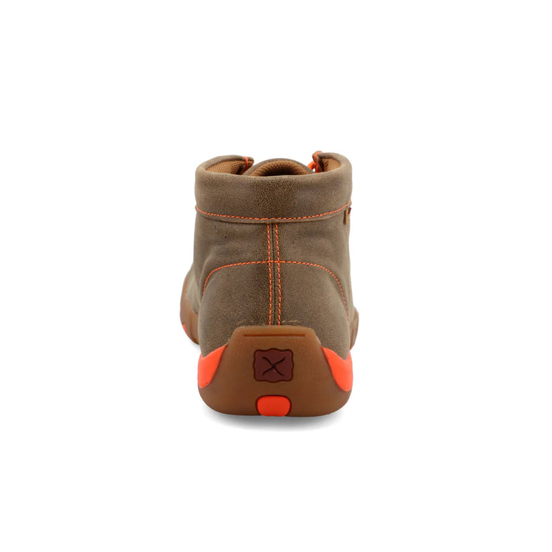 Twisted X Men's Chukka Driving Mocs-Bomber/Neon Orange