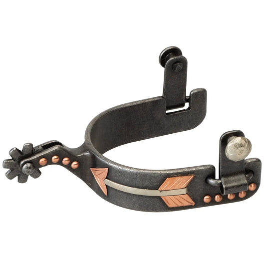 Weaver Ladies Buffed Black Spurs with Arrow Design