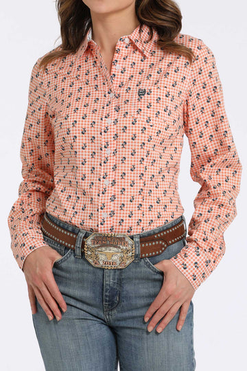 Cinch Women's Palm Tree Print Button-Down Shirt