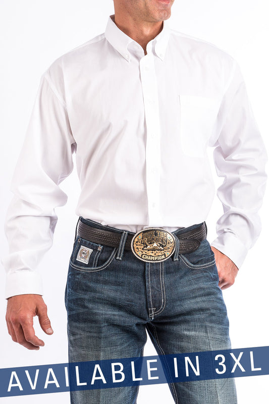 Cinch Men's Solid White Button-Down Western Shirt