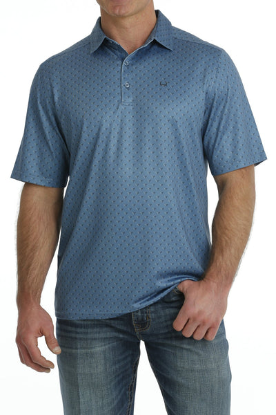 Cinch Men's Short Sleeve ArenaFlex Blue Polo Shirt