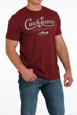 Cinch Men's Heather Burgundy T-Shirt