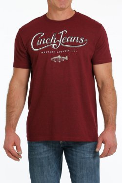 Cinch Men's Heather Burgundy T-Shirt