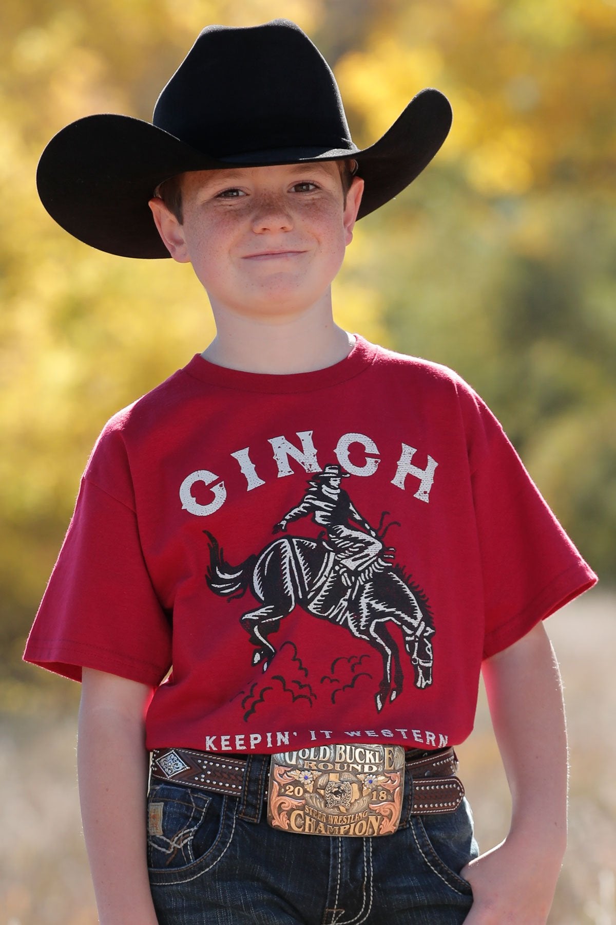 Cinch Boy's Keeping it Western Red T-Shirt