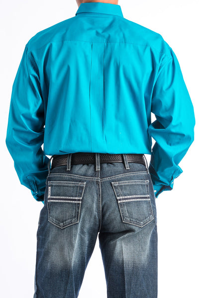 Cinch Men's Solid Turquoise Button-Down Western Shirt