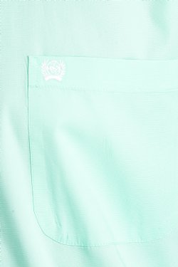 Cinch Men's Solid Mint Long Sleeve Button-Down Shirt