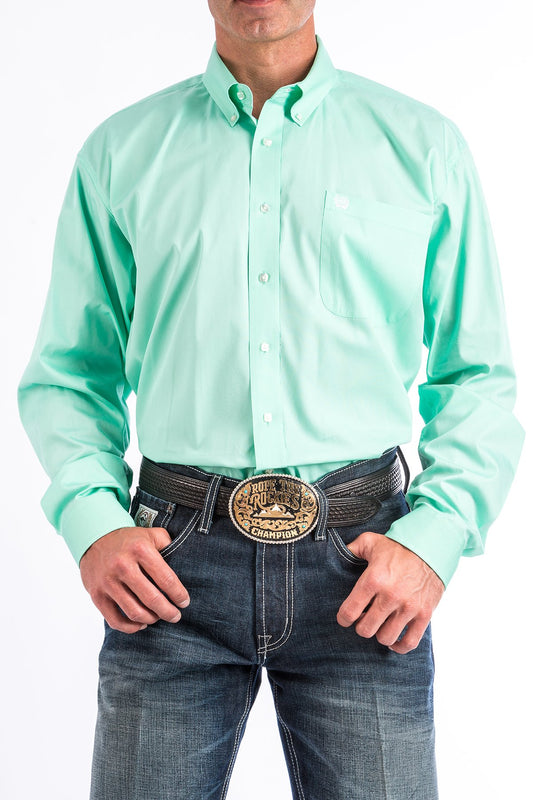 Cinch Men's Solid Mint Button-Down Western Shirt