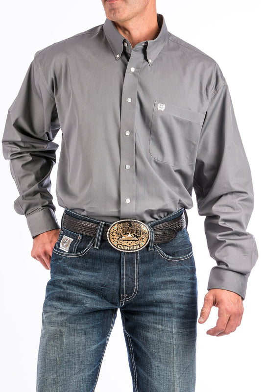 Cinch Men's Solid Gray Button-Down Western Shirt