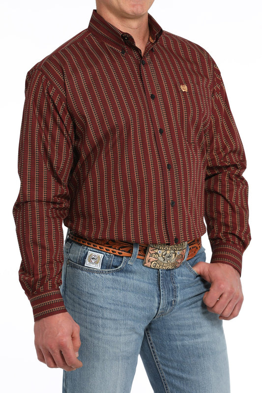 Cinch Men's Red Shotgun Shell Print Button-Down Western Shirt