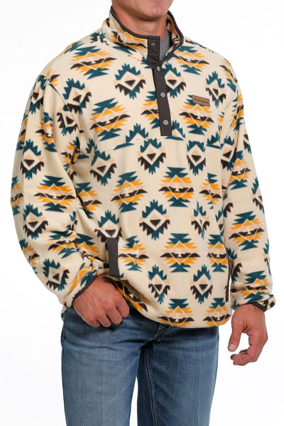 Cinch Men's Southwestern Print Polar Fleece Pullover