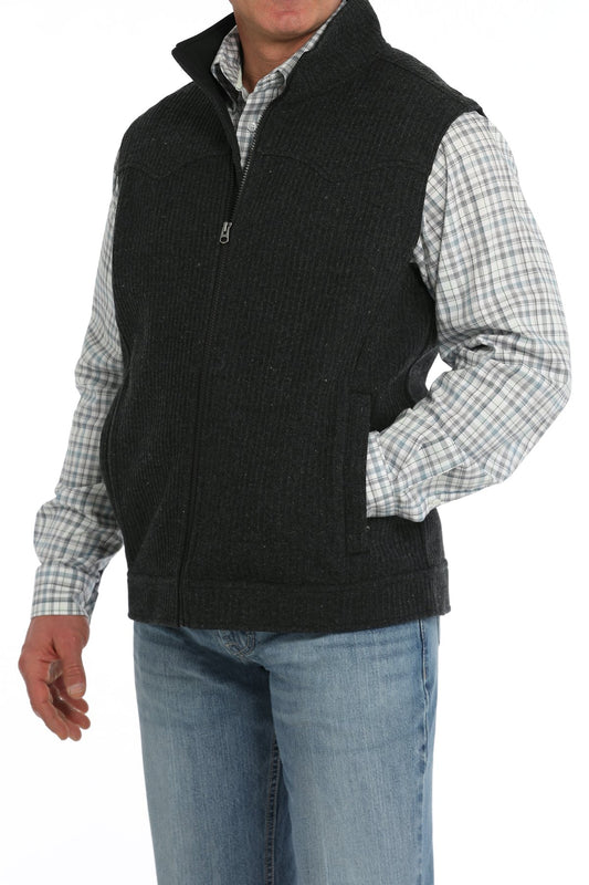 Cinch Men's Black Wool Bonded Vest