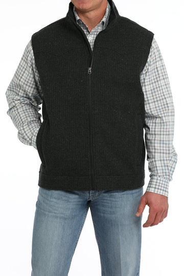 Cinch Men's Black Wool Bonded Vest