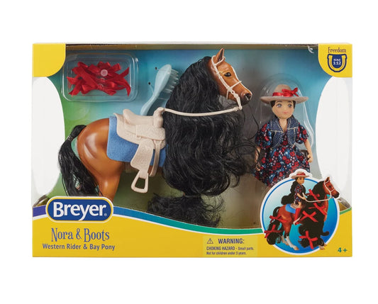 Breyer Nora & Boots-Western Rider and Bay Pony