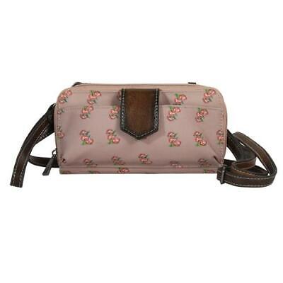 Catchfly Emily Flowers Tan Crossbody/Wallet