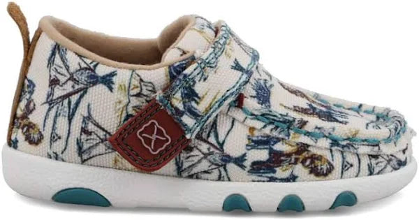 Twisted X Infant Hooey Ivory & Turquoise Driving Moc