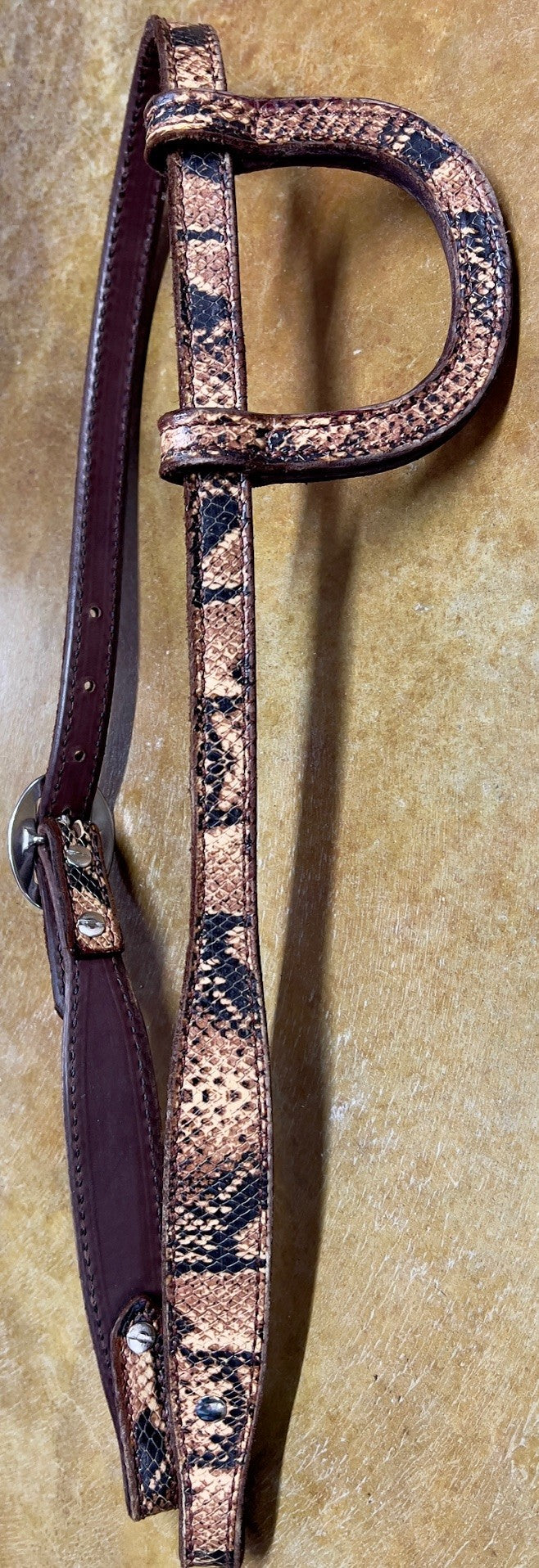 R Bar B Snake Print One Ear Headstall