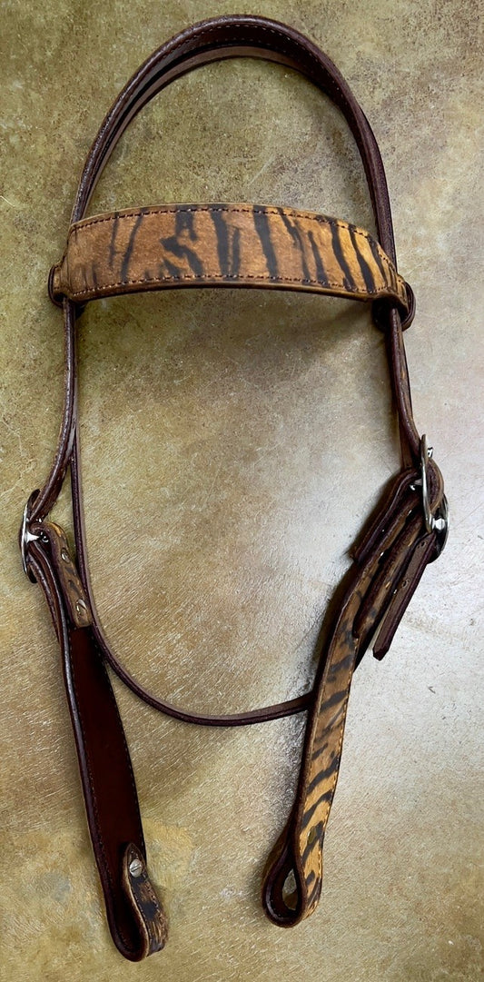 R Bar B Tiger Print Browband Headstall