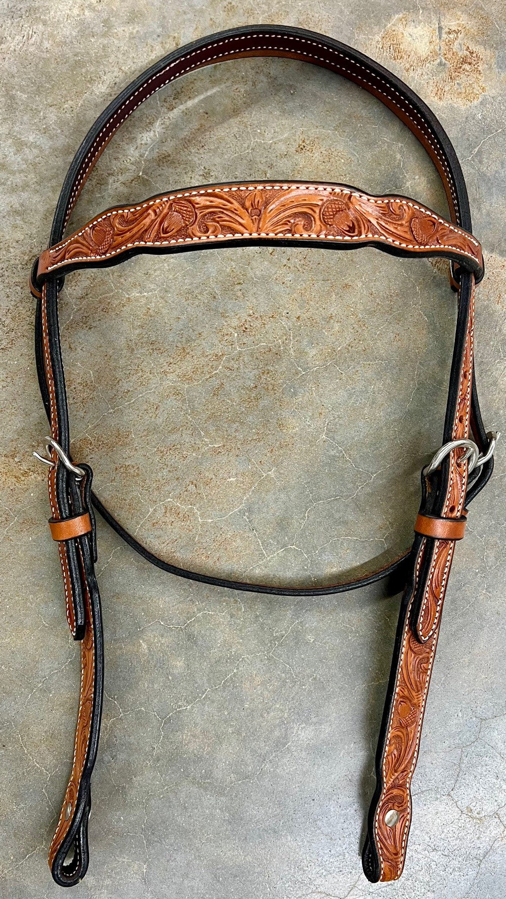 R Bar B Tooled Browband Headstall