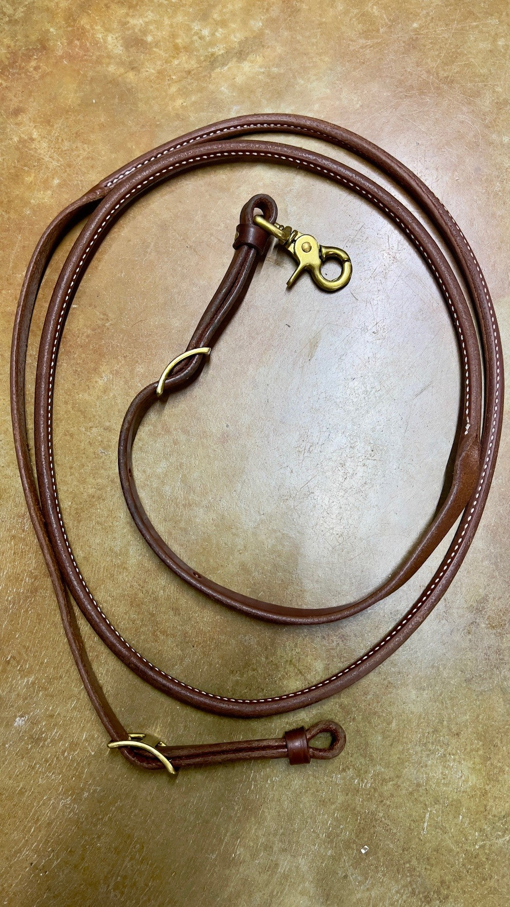 Jerry Beagley Hot Oil Leather Round Roping Rein