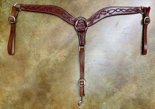 Barbwire Tooled Breastcollar Designed By Lisa Bollin