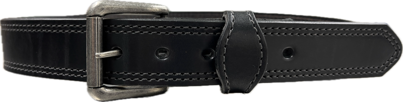 Heritage Leather USA Men's Smooth Black Leather Belt