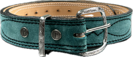 Double J Saddlery Women's Turquoise Suede Belt