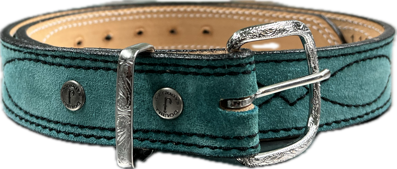 Double J Saddlery Women's Turquoise Suede Belt