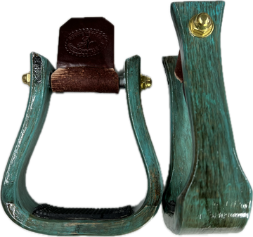 Nettles 2" Distressed Barrel Racer Gripper Stirrups