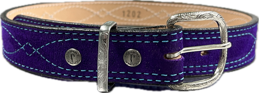 Double J Saddlery Women's Purple Suede Belt