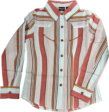 Cruel Girls Multi Stripe Western Snap Shirt