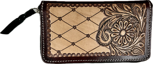 Tooled Leather Clutch