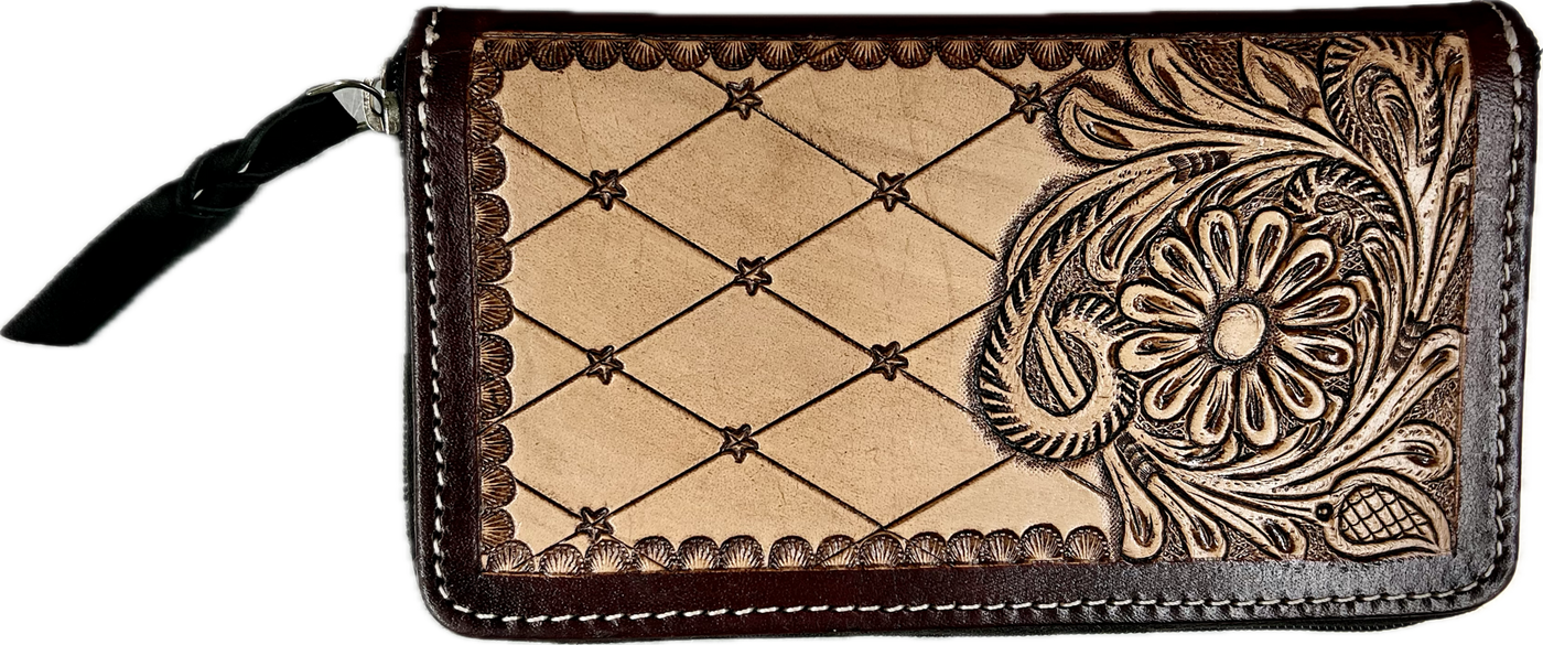 Tooled Leather Clutch