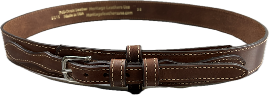 Heritage Leathers USA Men's Brown Ranger Belt