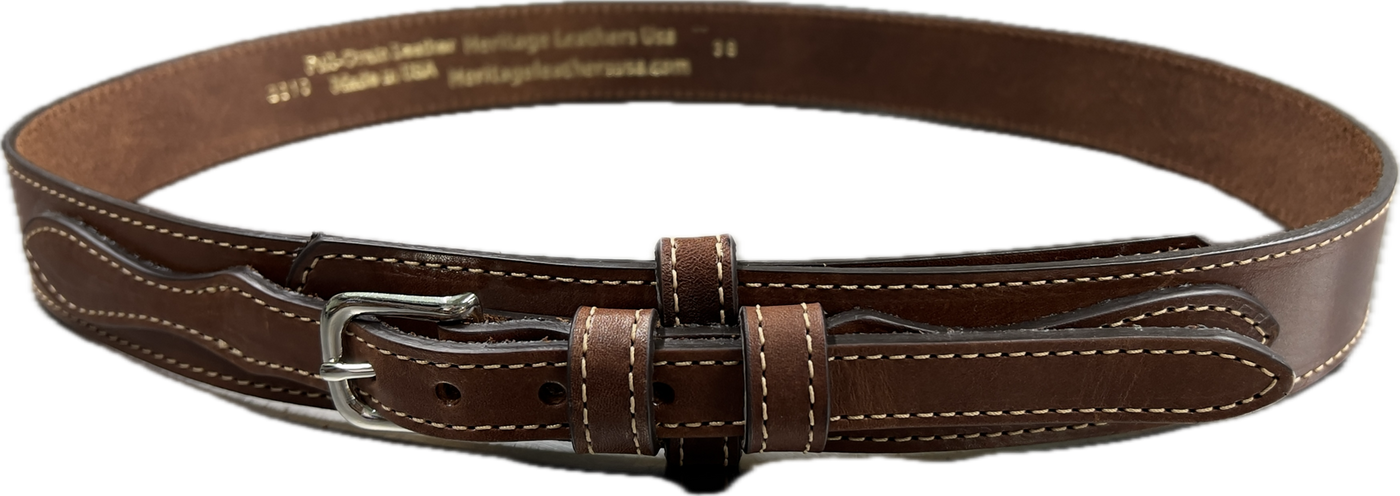 Heritage Leathers USA Men's Brown Ranger Belt