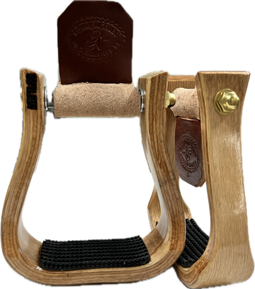 Nettles 2" Varnished Barrel Racer Gripper Stirrups