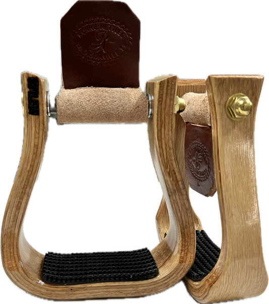 Nettles 2" Varnished Barrel Racer Gripper Stirrups