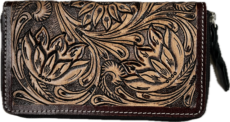 Tooled Leather Clutch
