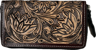 Tooled Leather Clutch