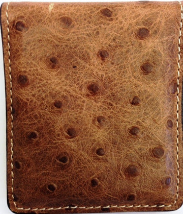 Western Peanut Ostrich Print Money Clip with Super Magnet