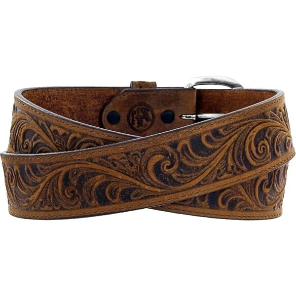 Justin Western Scroll Tooled Leather Belt