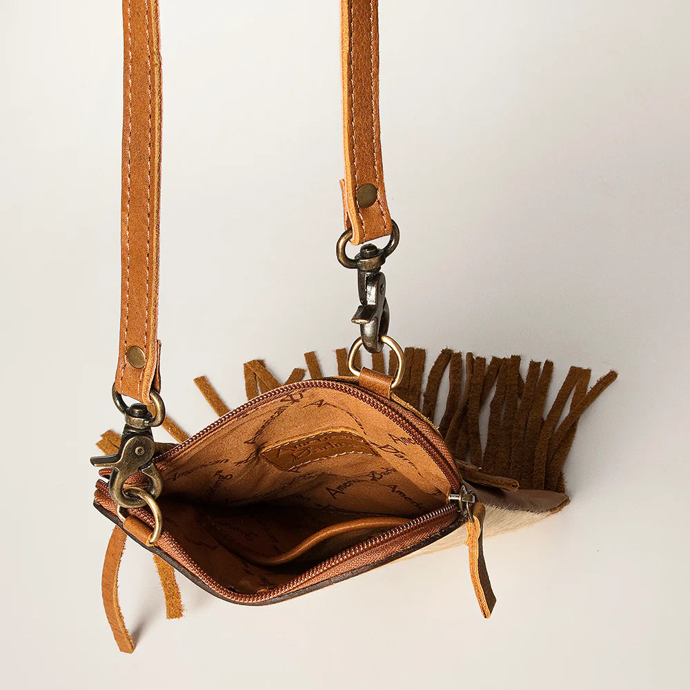 American Darling Cowhide Purse w/Painted Cactus Leather Patch