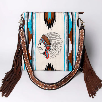 American Darling Embroidered Saddle Blanket Purse w/Fringe