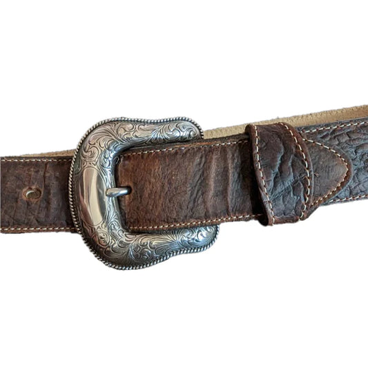 Tony Lama Brown Idaho Bison Leather Belt