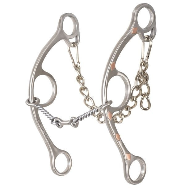 Classic Equine Sherry Cervi Twisted Snaffle w Dog Bone Bit BBIT4LSG24SS