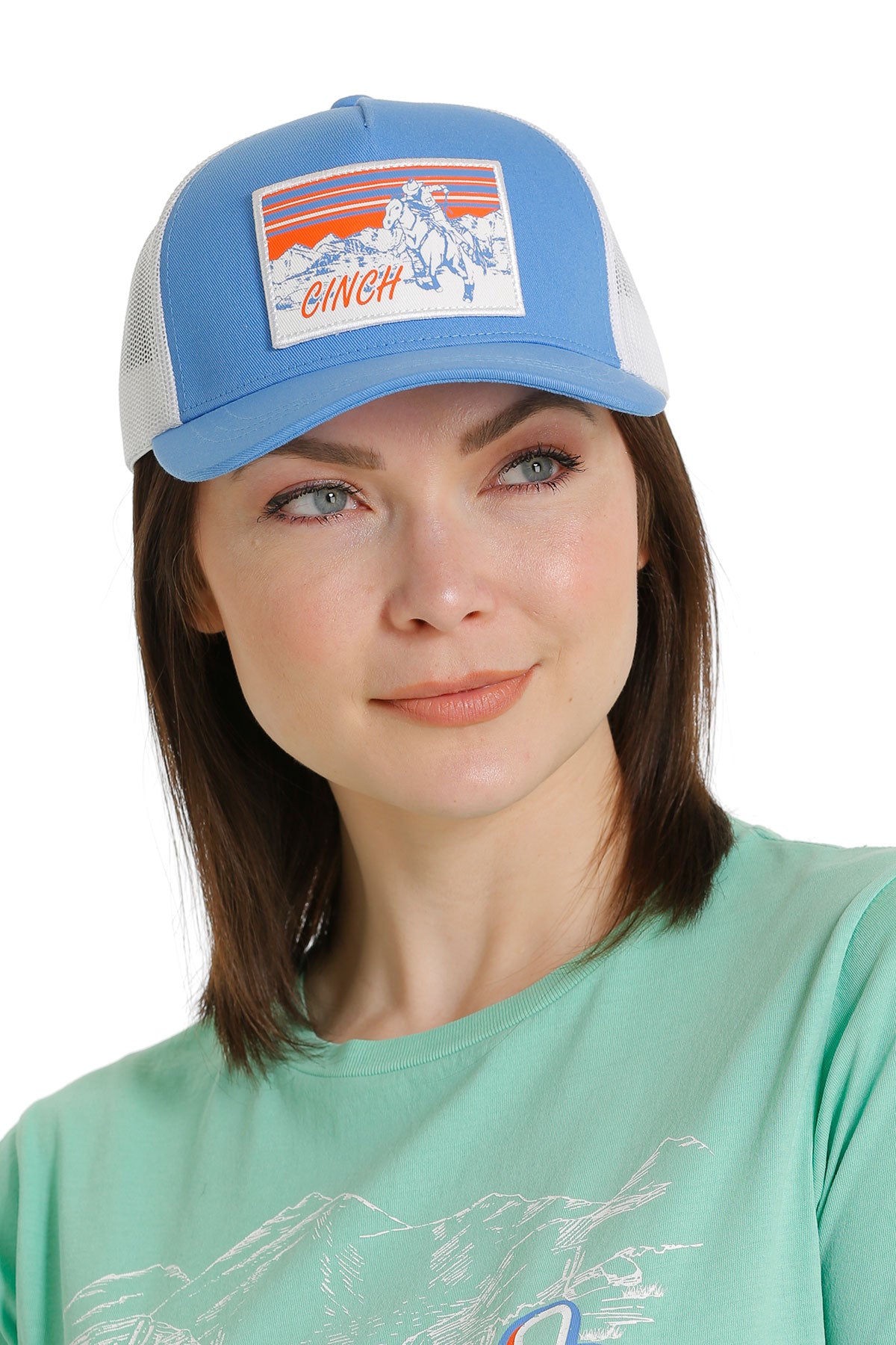 Cinch Women's Blue Trucker Cap