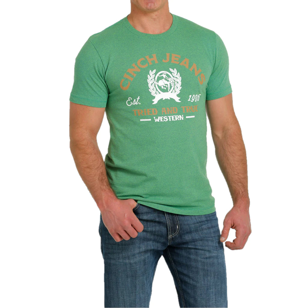 Cinch Men's Heather Green Logo T-Shirt