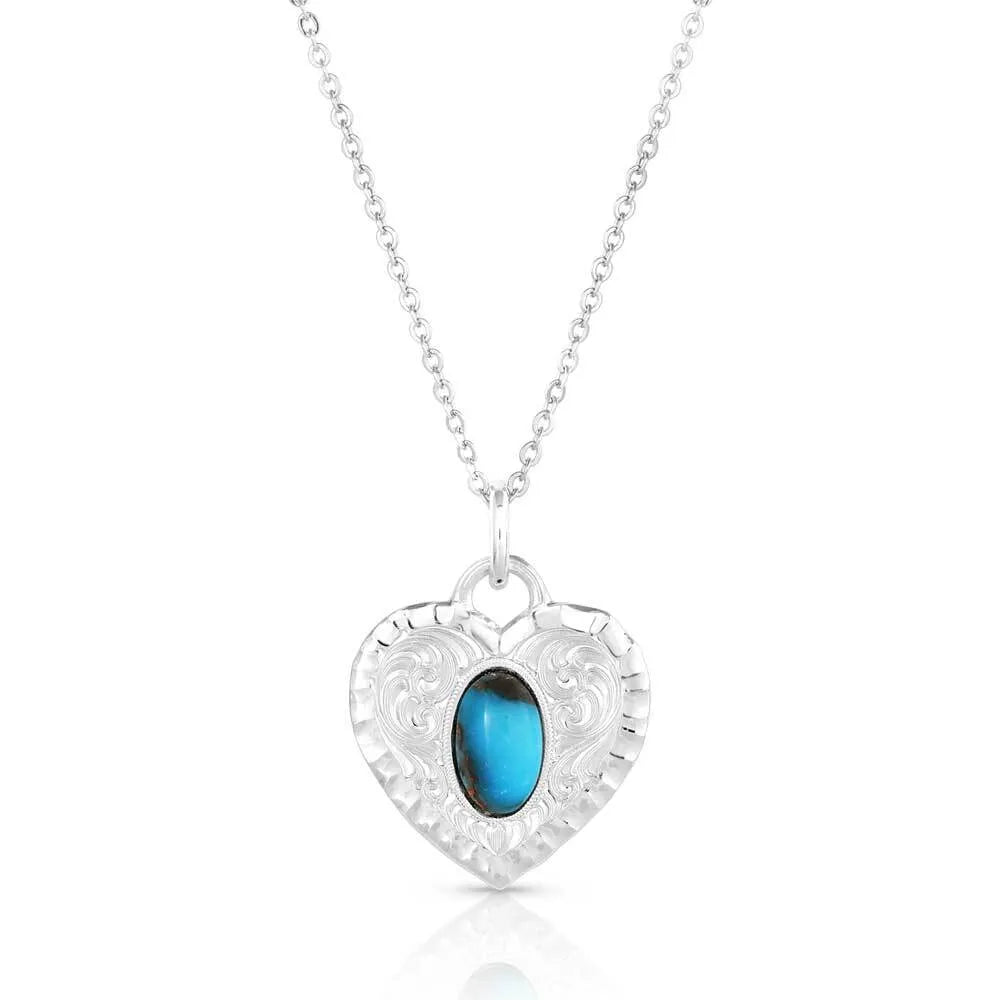 Montana Silversmiths Chiseled Heart Turquoise Necklace