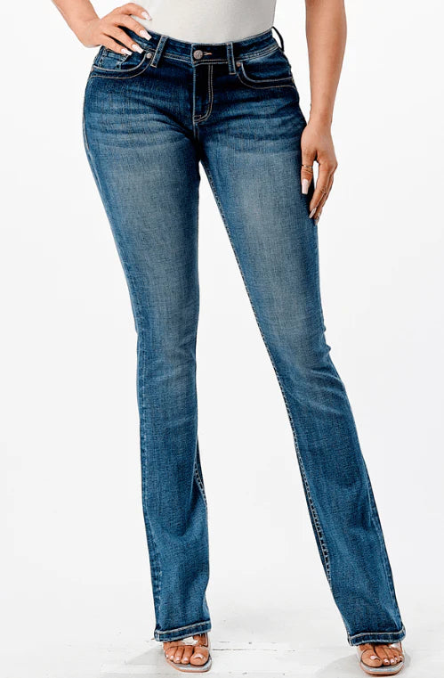Grace in LA Women's Steerhead Print Pocket Jeans