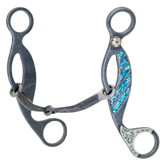 Partrade Cowboy Tack Turquoise Smooth Snaffle Gag Bit